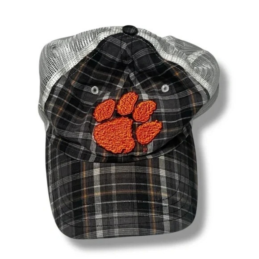 Clemson University Plaid Mesh Baseball Cap Hat